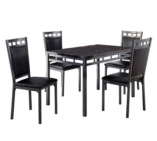 Model 5275 5-Piece Pack Dinette Set, Faux Marble Top Toronto Stocks