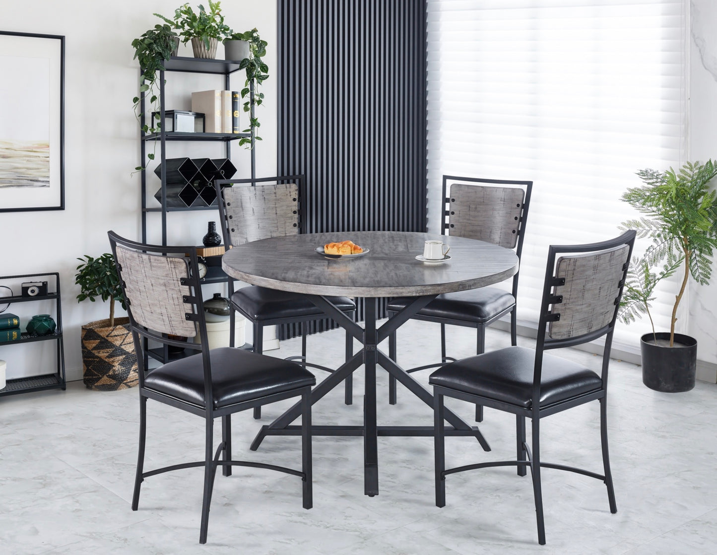 Round Top Dining Set Model 5606GY-45RD 5 pc set deal