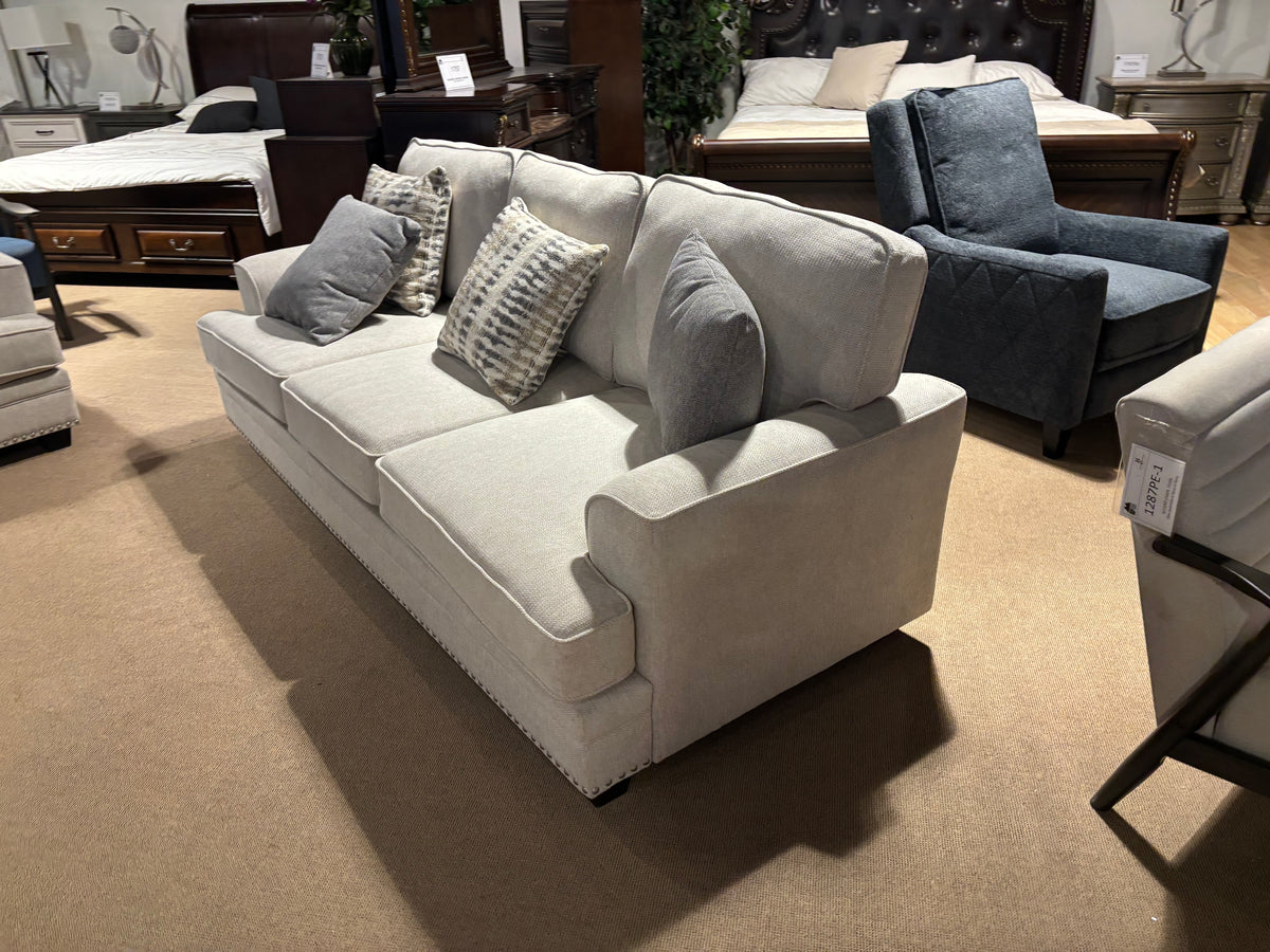 Model 9648SN light grey fabric sofa with loose back cushions