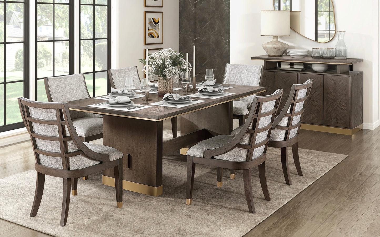 Model 5933  Large Dining Set  California  Stocks 6-8 weeks