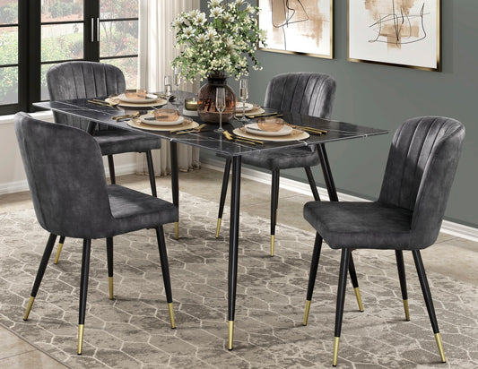 Marble Print Tempered Glass Top Dining Set Model 5921  California Stocks 6-8 weeks