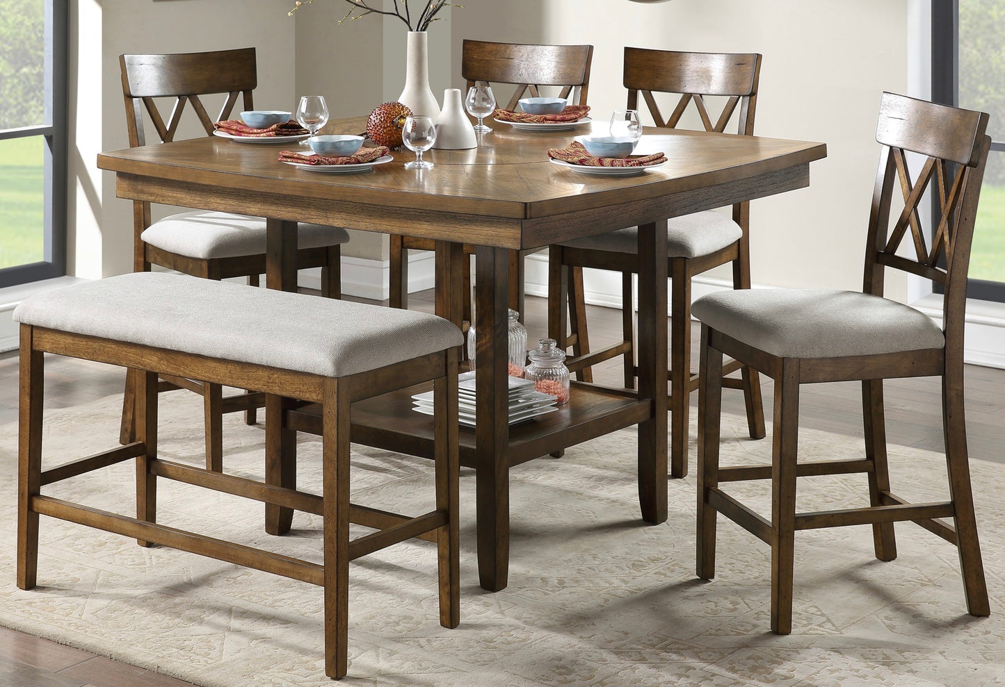 Model 5716RFAK  Counter Height Dining Set California Stocks 6-8 Weeks