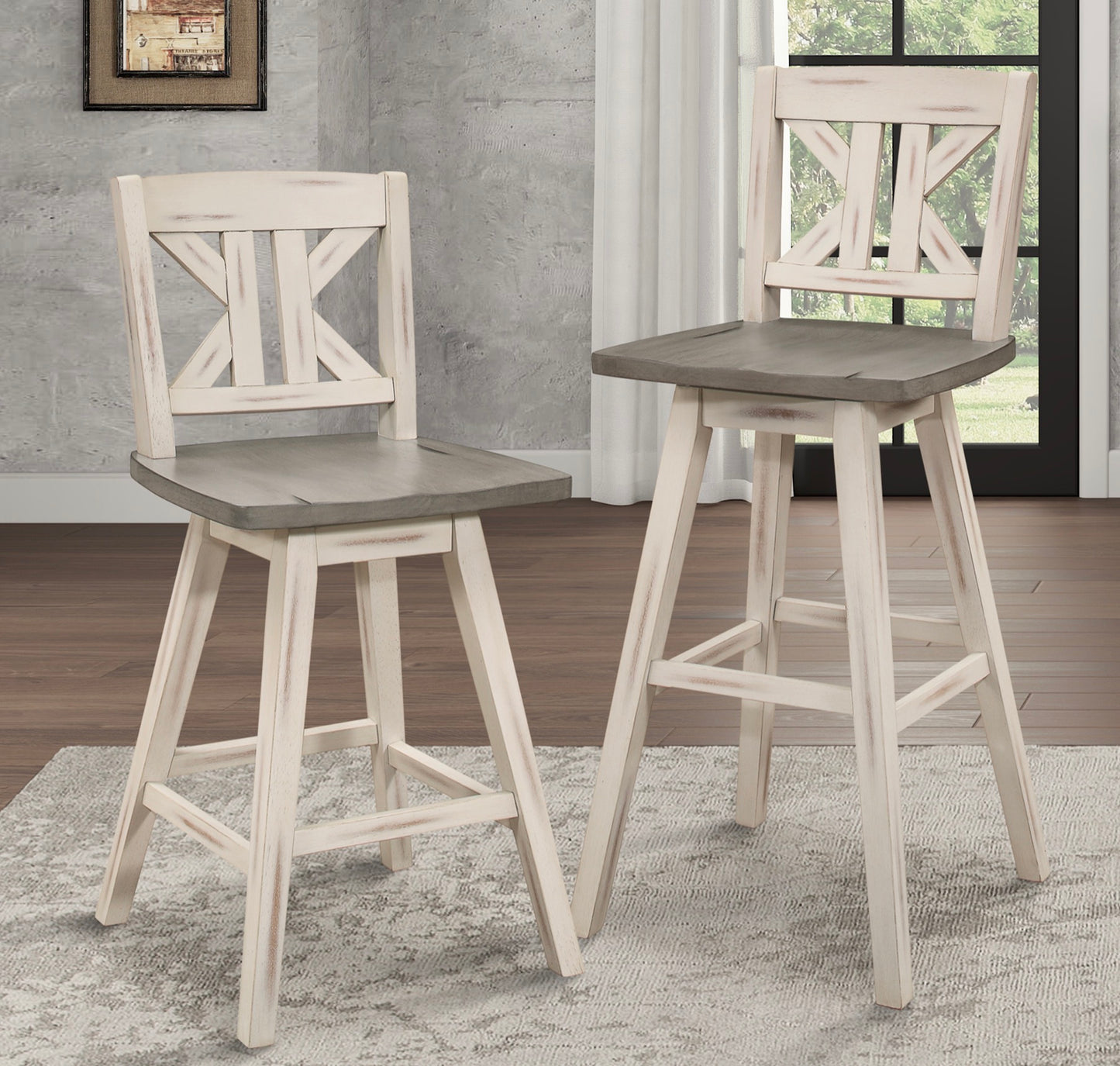 Model 5602-24WTs1  Swivel Counter/Pub Height Chair  California Stocks 6-8 Weeks