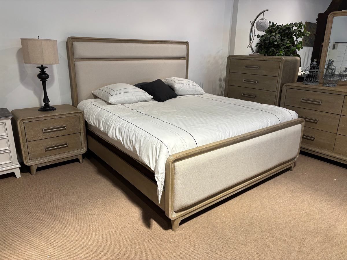 Model 2350 bedroom set bed with upholstered headboard and footboard