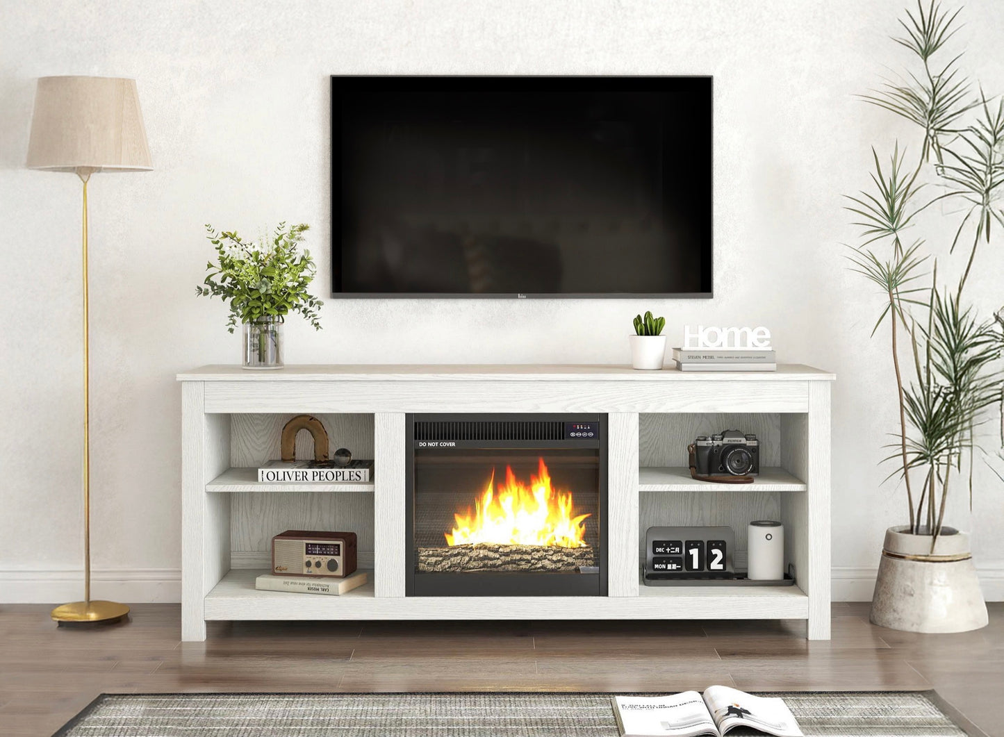 58-inch TV Stand with Fireplace 45601-58WT Toronto Stocks