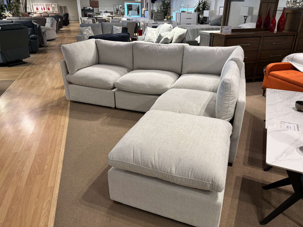 Model 8338BE beige modular sectional with sofa and chaise alternate view