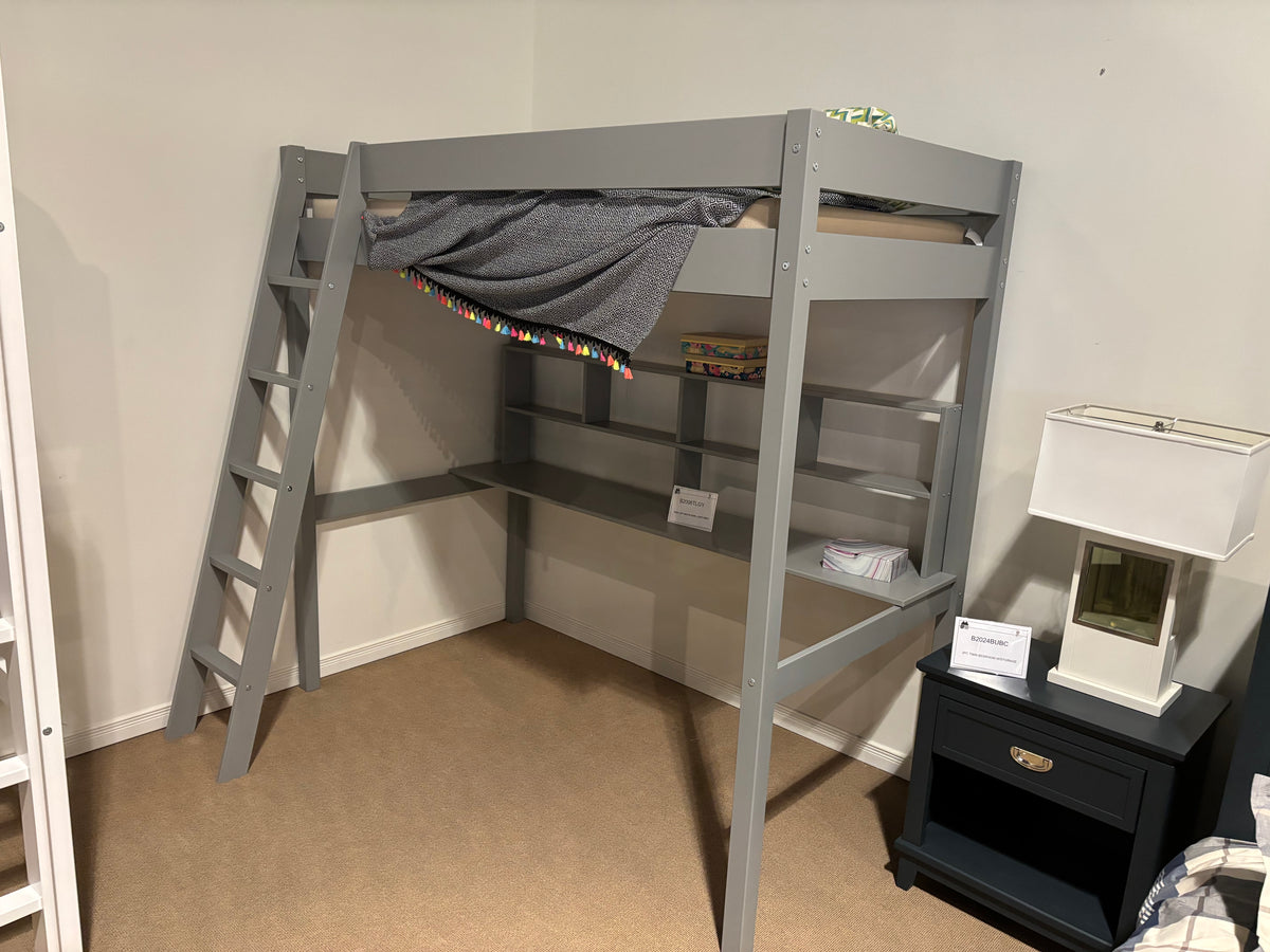 Model B2006TLGY grey loft bunk bed