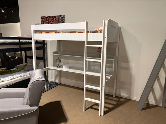 Show Deal  Bunk Bed Model B2003TWH. Twin loft bunk bed white