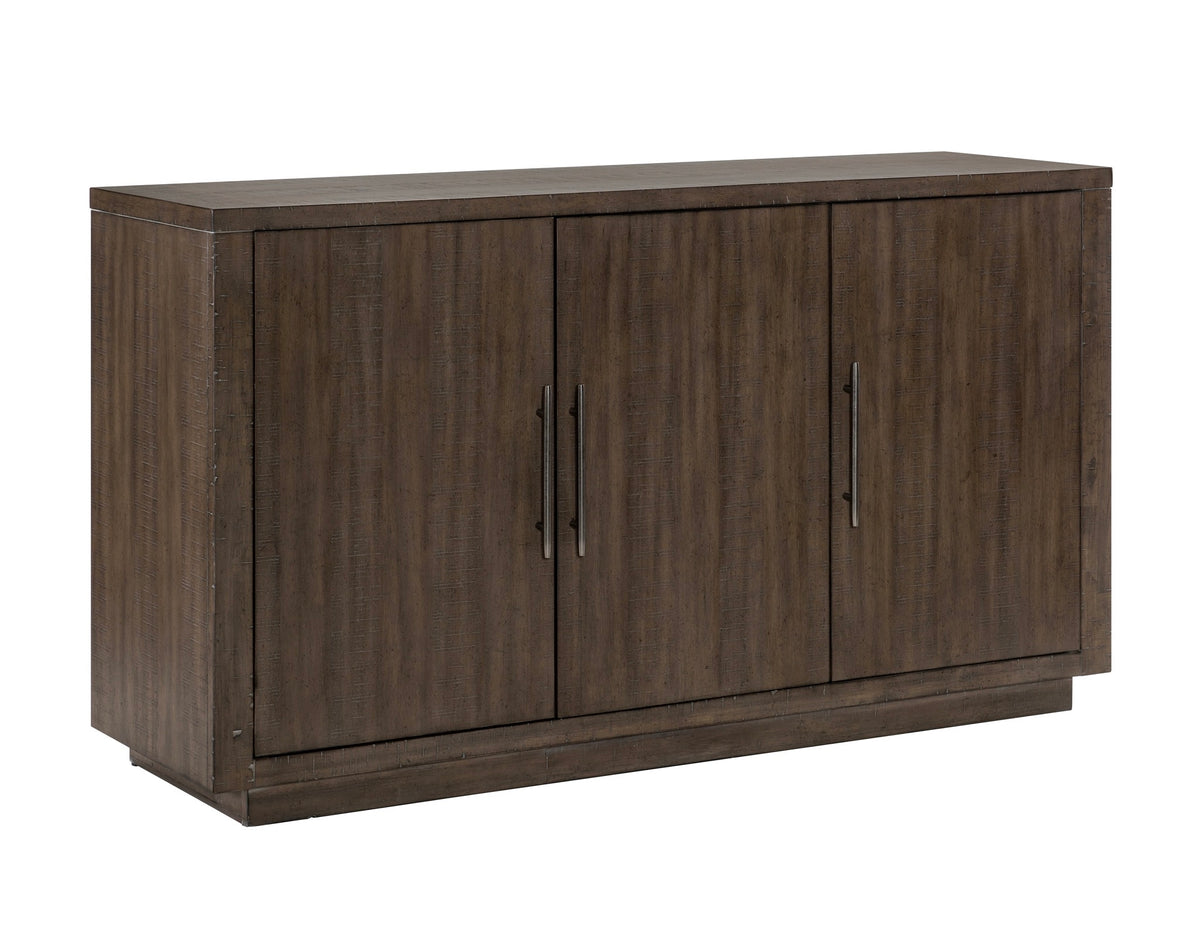 Model 5764 matching dark wood dining server with four doors